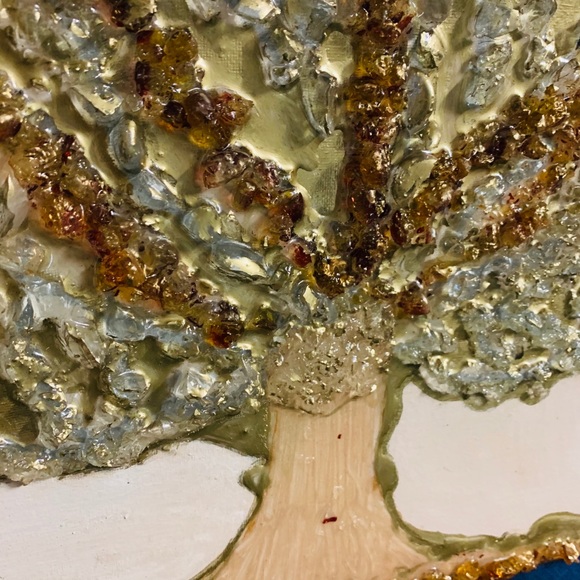 Tree of life glass stones resin art 11/17 inches - Picture 10 of 12